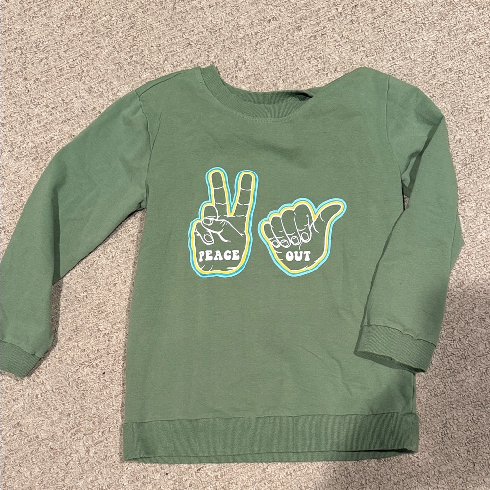 Dot Dot Smile Green Peace Out Sweatshirt